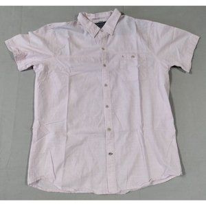 Izod Saltwater Short Sleeve Pink Button Up Pocket Shirt Size XL